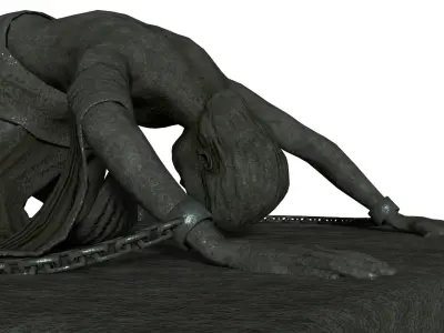 Bound Man Statue Low-poly 3D model