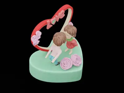 Decorative Polyresin Love Couple Figurine  Low-poly 3D model