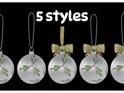 Christmas ornaments style2 3D model