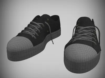 sneakers M9166 ALLSTAR OX BLACK00 Free low-poly 3D model