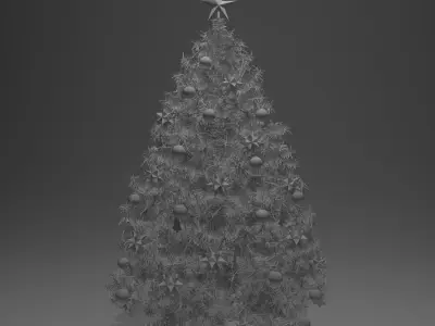 Beautiful Decorated Christmas Tree 3D model