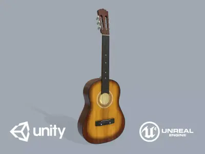 Game Ready Acoustic Guitar Free low-poly 3D model