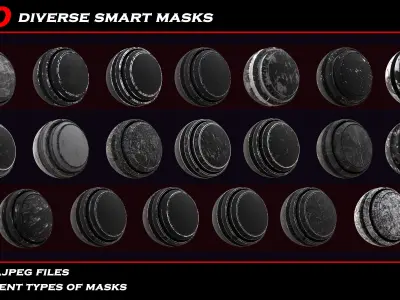 100 diverse smart masks for substance painter Texture