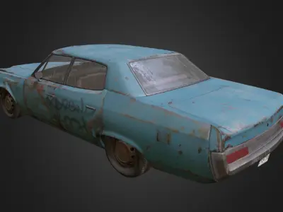 Rusty Car 1 Low-poly 3D model