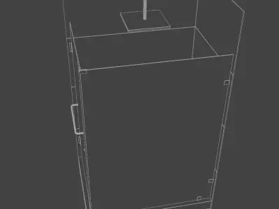 Shower corner with glass door 3D model