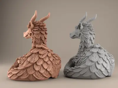 3D Dragon Sculpture Model for Home Decor - STL File 3D print model