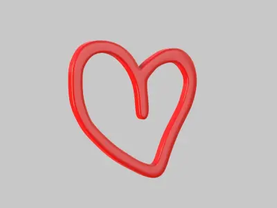 Heart icon v 18 3D model