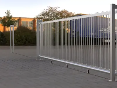 Realistic 3D Secure Gate with Detailed Metalwork Free 3D model