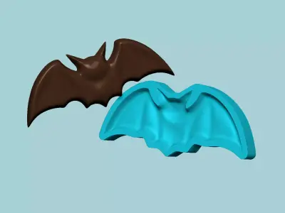 Halloween Molding A01 Bat - Chocolate Silicone Mold 3D print model