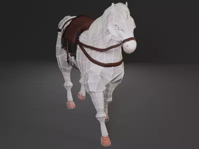 Cartoon Horse Low-poly 3D model purchase