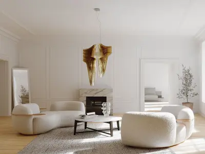 Aria Suspension Pendant by Zaha Hadid for 3DsMax and Corona 3D model