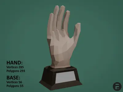 Hand Trophy Low-poly 3D model