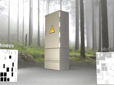 Electrical Distribution Cabinet 11 Low-poly 3D model