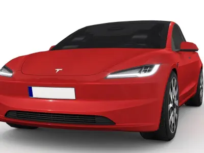 Tesla Model 3 2024 Low-poly 3D model