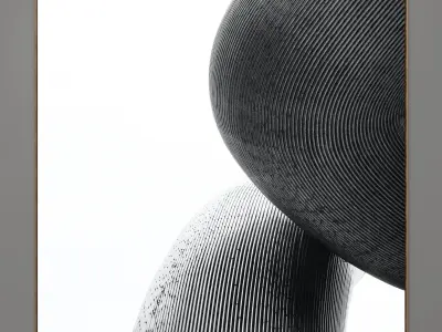 Plaster two square photo frames 30 Low-poly 3D model