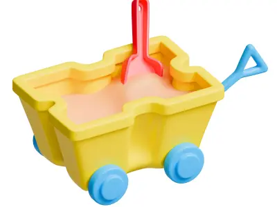 Sand car toy Low-poly 3D model