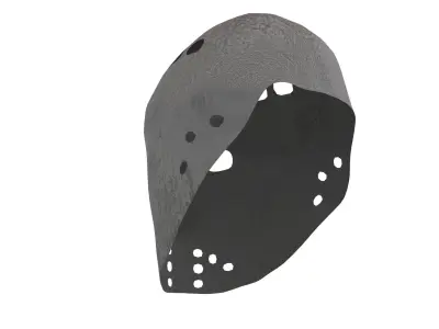 Low-poly rock style hockey goalie mask Low-poly 3D model