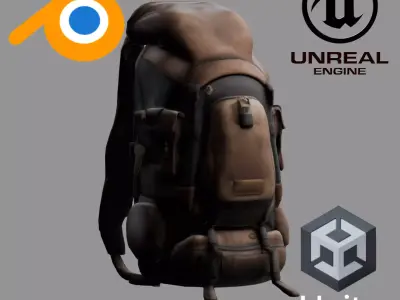 Stylized Backpack BP13 Low-poly 3D model