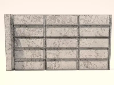 Concrete fence  Free low-poly 3D model