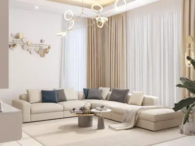 Modern Living Room 3D model Low-poly 3D model
