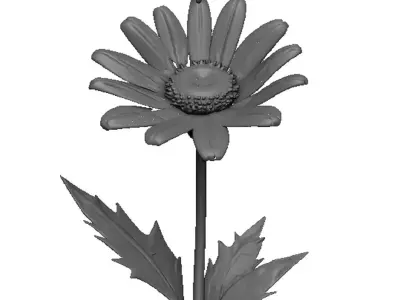 daisy flower pendant 3D print model
