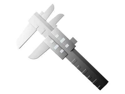 Silver caliper  cartoon icon 3D model