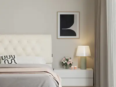 Comfortable bedroom interior scene  3D model