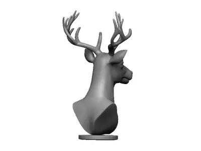 deer head bust 3D print model