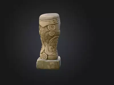 Serene Stone Guardian Low-poly 3D model