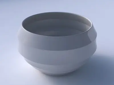 Bowl spheric twisted with horizontal sections 3D print model
