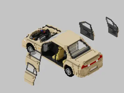 Car Honda Accord 1999 Voxel 3D model