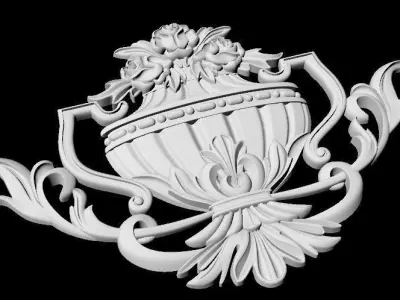 Central decor ornament for furniture 3D model 945