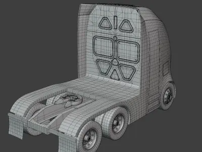 Future semitruck XII PBR 3D model