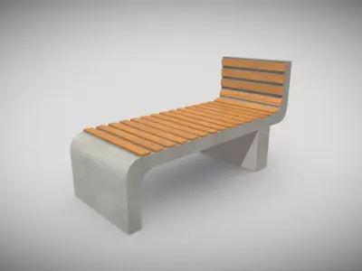 Concrete Bench  Free low-poly 3D model