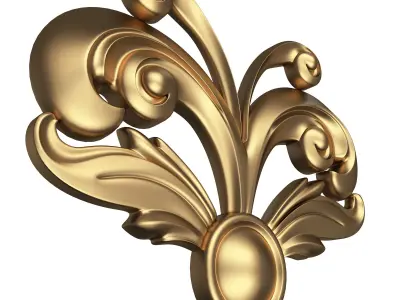 Carved Plaster Molding Decoration 014 Low-poly 3D model