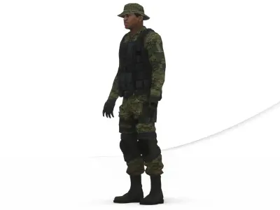Heavy Gunner US Soldier Military Support Unit 3D  Low-poly 3D model