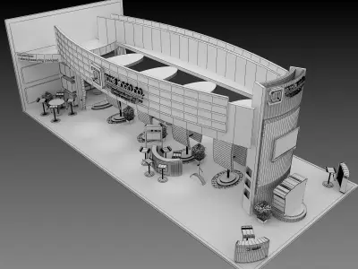 Booth Exhibition Stand a495b 3D model