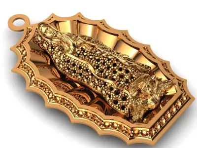 Our lady of guadalupe Pendant-Dije virgen maria Saint mary charm 3D print model