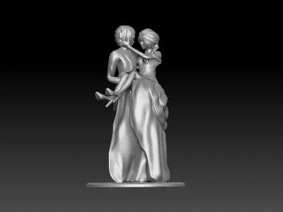 Groom and Bride 3D model for wedding cake 3D print model