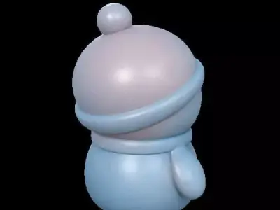 Cheerful Cartoon Snowman 3D print model