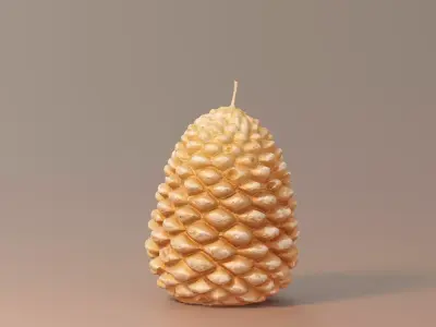 Pine Cone Candle Low-poly 3D model