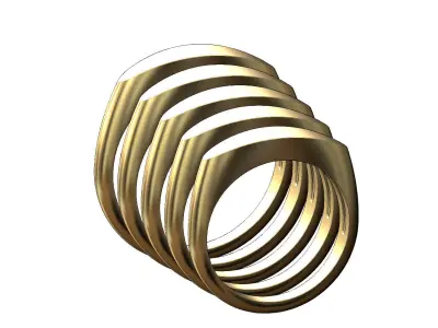 Rounded top oval signet ring 3D print model