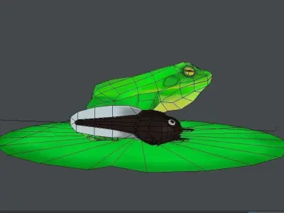 Frog lowpoly Low-poly 3D model