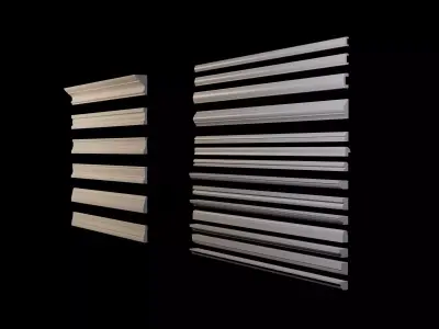 Moldings Collection 3 - 20 classical moldings profiles Low-poly 3D model