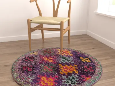 Round Rug Set 241 3D model