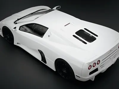 SSC Ultimate Aero 2010 Full White Paint - Interior Included Low-poly 3D model