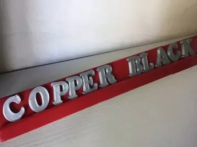 Test COPPER BLACK font  3d letters  free download Free 3D print model