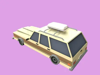 Lowpoly Family Car Low-poly 3D model
