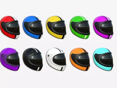 10 Cartoon Helmets Kart A - Character Design 3D Model Pack