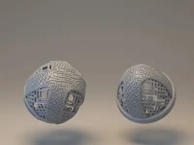 Easter egg with carved ornament - Nummer 04 3D print model